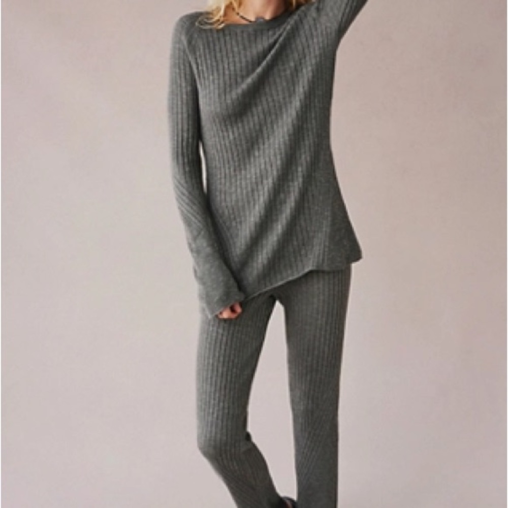 COPY - Free People Cream Ribbed Sweater Wide Leg